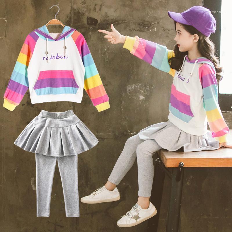 

Girls Sports Suits Lace Girls Clothing Sets Sweatshirt + Pants Spring Autumn Kids Outfit Clothes Age 4 6 8 10 12 14 Year1, Coloful
