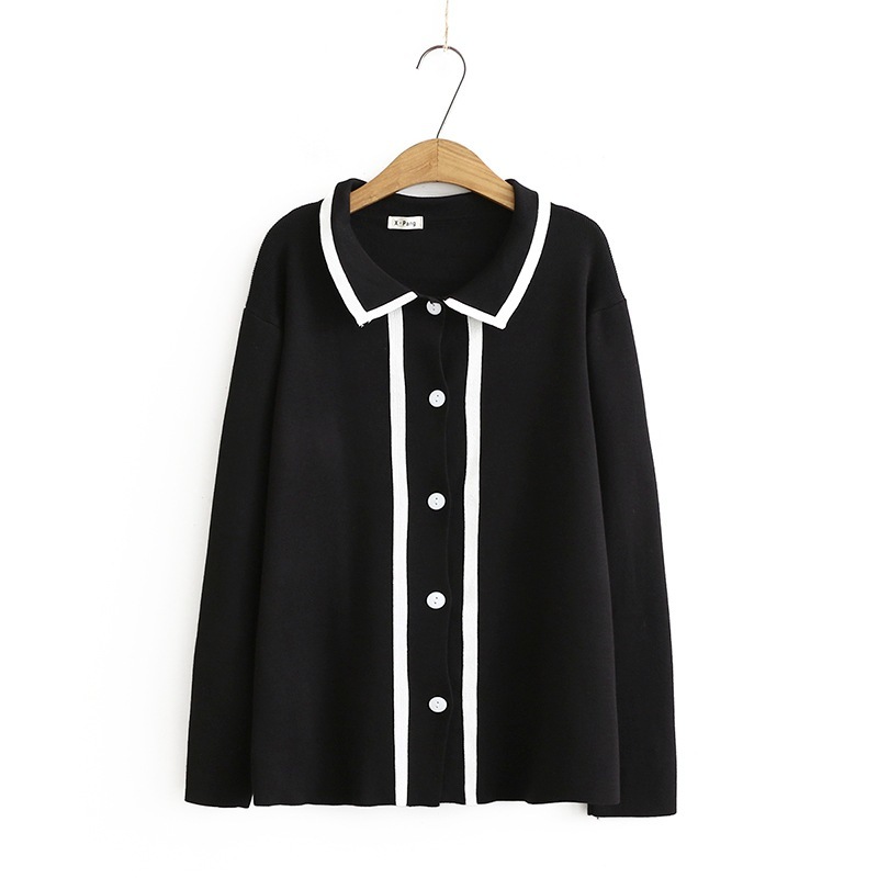 

Size -4xl Plus Cardigan Female Black Crochet Autumn Outerwear 90zk