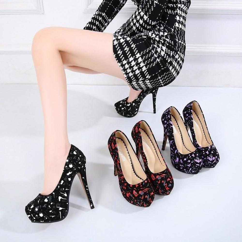 

2020 and Female Spring Jumps Two Inches Small Shoen Woman Fetish Shoes Size -46 Zxjg, Purple