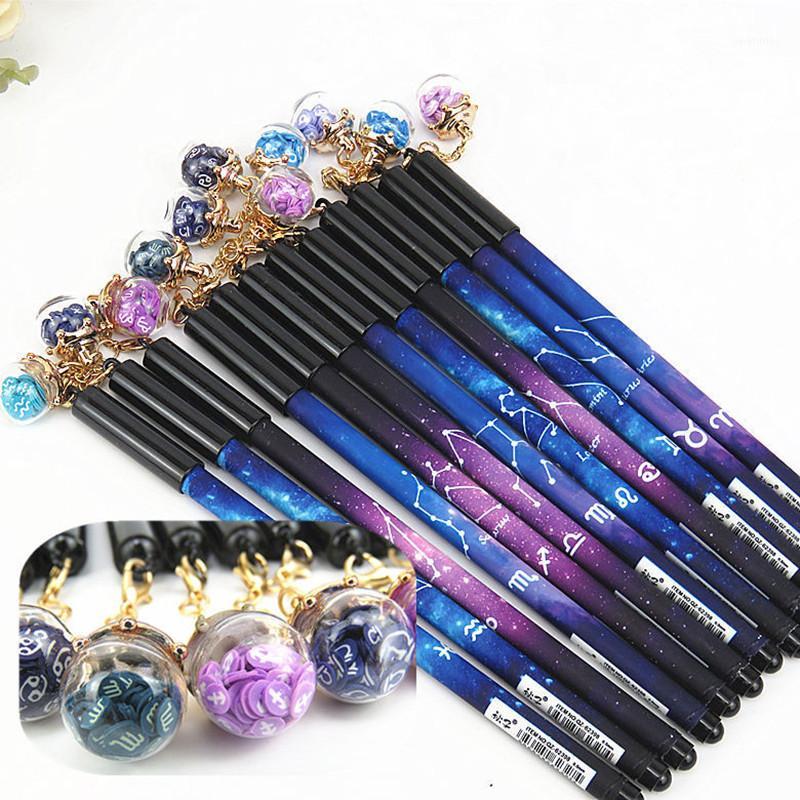 

4pcs/pack Horoscope 0.5 mm Gel Pens Black Ball Point Pens for Kids Gift Office School Supplies Escolar Canetas1