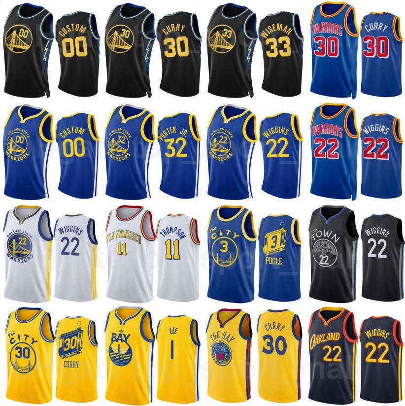 

Screen Print 75th Anniversary Basketball Draymond Green Jersey 23 Jonathan Kuminga 00 Andre Iguodala 9 Kevon Looney 5 Nemanja Bjelica 8 Blue Yellow Team Colors, 75th black