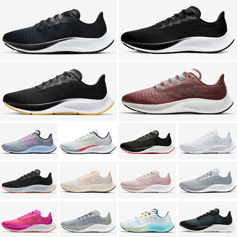

Zoom Pegasus 37 Flyease Shoes For Men Women Sneakers Be True 2021 Pale Ivory Triple Black Pure Platium Sports Shoes Size 36-45, Color 6