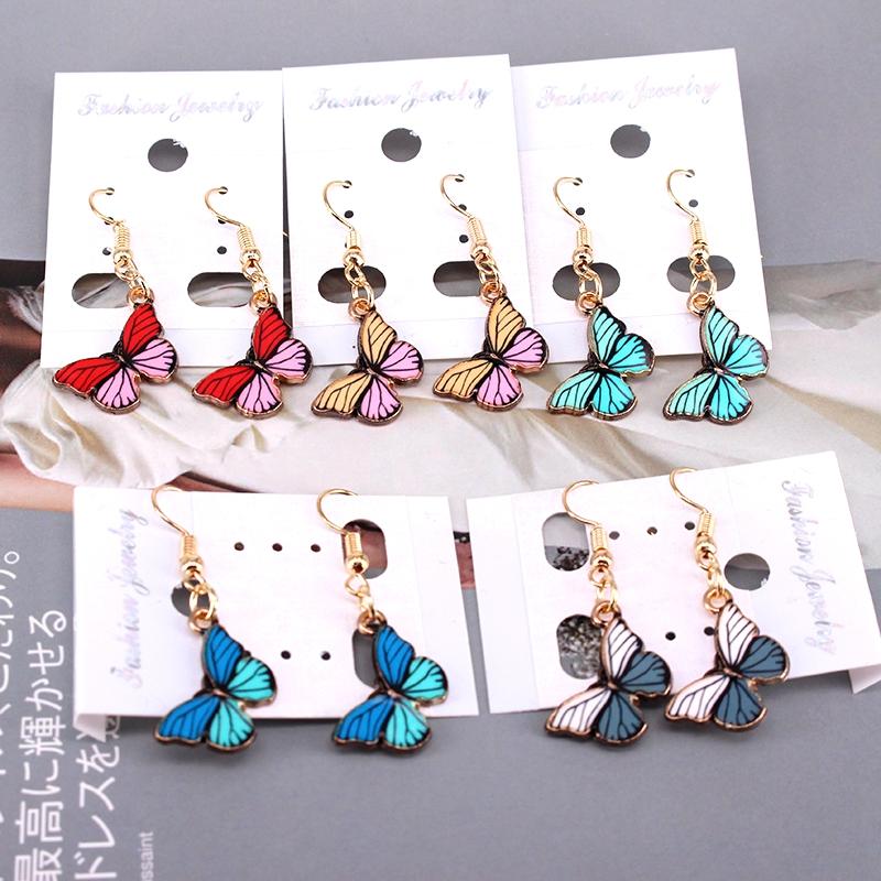 

Dangle & Chandelier Korean Fashion Butterfly Earrings Jewelry For Women 5 Colors Available Charm M3, Silver