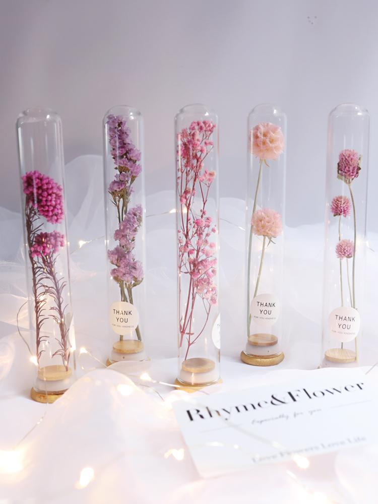 

Glass test tube dry flower full of stars eternal flower ornaments Yugali leaf home decoration specimen dry decoration, Yellow roses