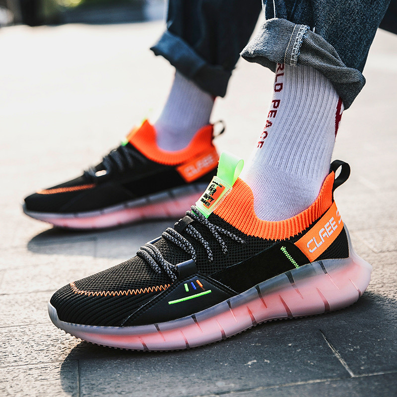 

Top quality Random male, ultra-lightweight, casual wild fashion net light running shoes lacing vulcanized zapatillas hombre 124shoes, 124；black-124；