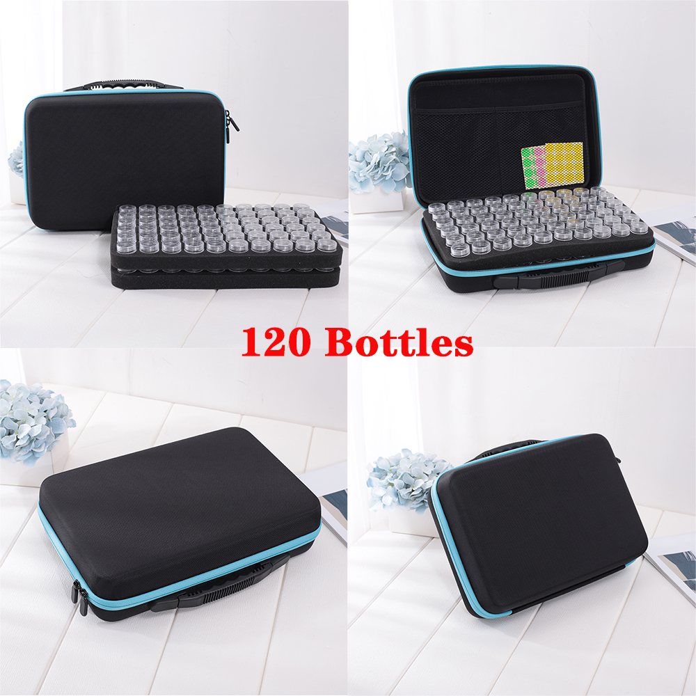 

15/30/60/120 Bottles 5d Diamond Painting Accessories tools Storage Box Carry Case diamant painting tools Container Bag Storage Box includ