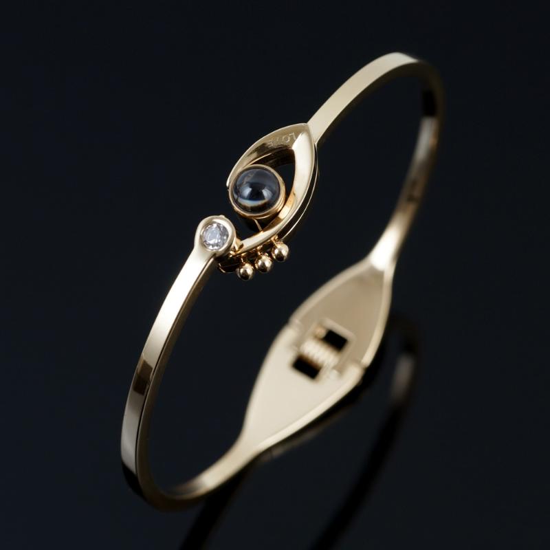 

Luxury Eye Rhinestones Love Bangles Stainless Steel Crystal Bracelets For Women Men Three Small Ball Women's Bracelet Jewelry
