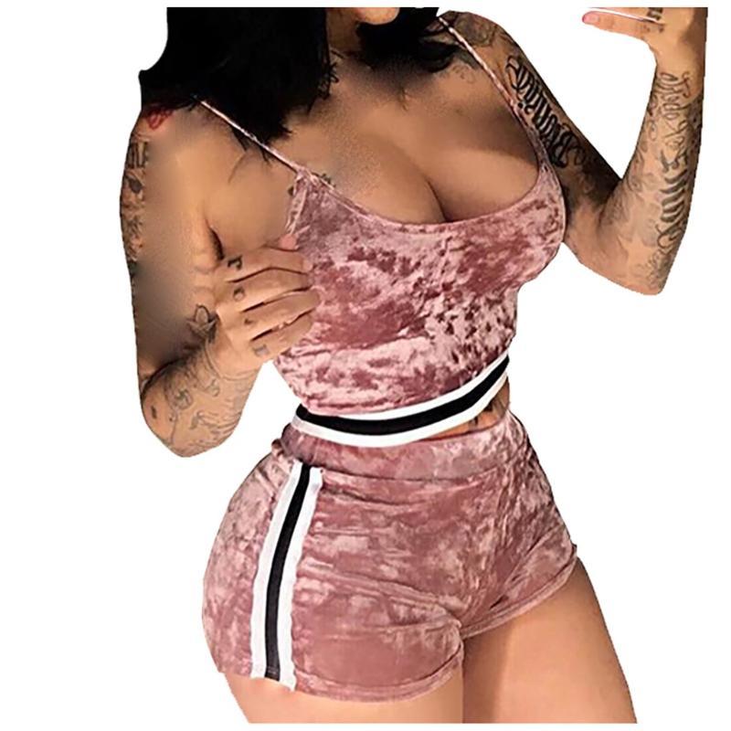 

Seamless Yoga Set Women Sleeveless Split 2 Piece Set Casual Shorts +Vest Tops Conjuntos Fitness Outfit Sportswear, Pink