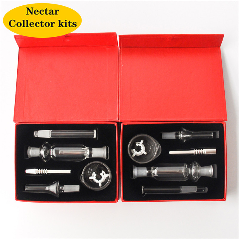 

Glass Collector Kits with 10mm 14mm 18mm Quartz Stainless Steel Tip dab straw glass smoking pipe for Oil Rigs Dab Straw Pipes