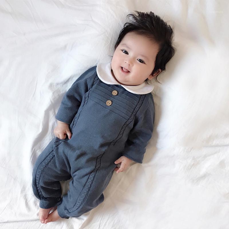 

2021 New Newborn Baby Romper for Boys Girl Knit Rompers Infant Boys Girl Cotton Knitted Jumpsuit Baby Overalls Toddler One Piece1, Blue