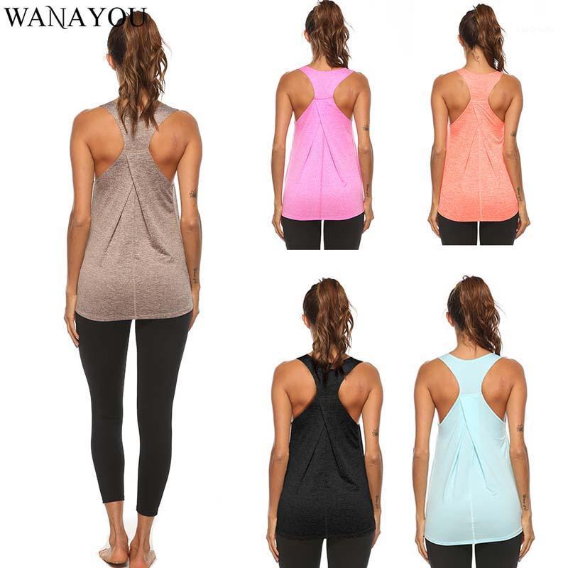 

WANAYOU Breathable Sleeveless Yoga Shirts,Backless Women' Sports Vest,5Colors Elastic Gym Vest Women,Running Workout Top Women1, Black