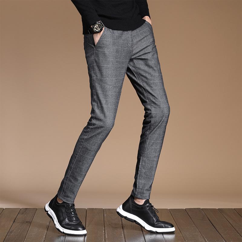 

2020 Autumn Spring Pants Men Fashion Clothing Pants Black Casual for for Men Elastic Slim Fit Trousers Male Clothes