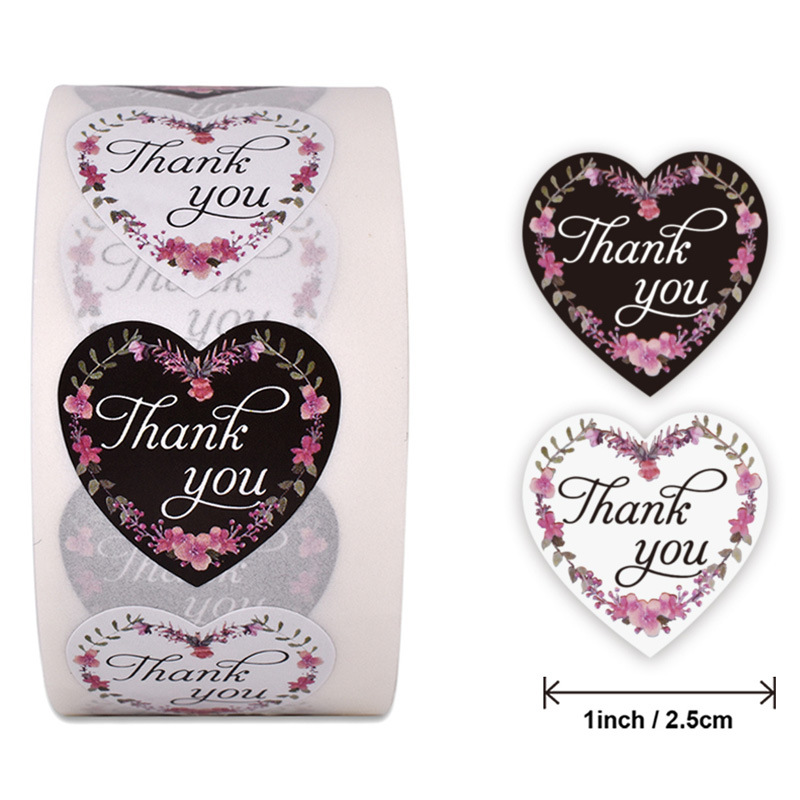 

500PCS Roll Thank You for Your Order Supporting My Business Stickers Seal Labels Turning One Favors Envelope Supplies Stationery Stickers 12