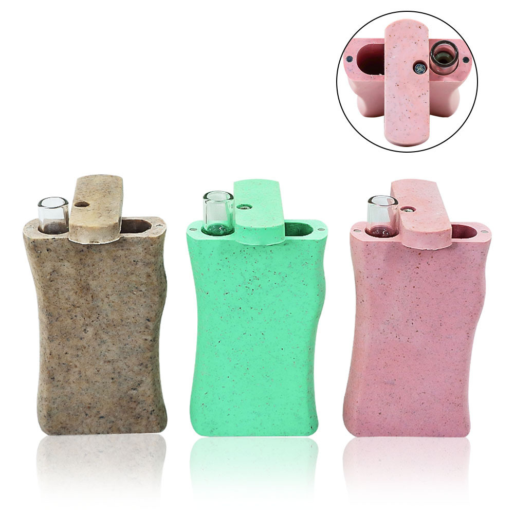 

Dugout design plastic cigarette case degradable glass pipe box set jars