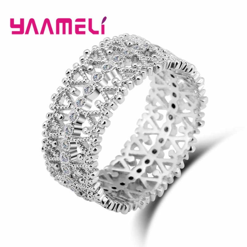 

Cluster Rings Genuine 925 Sterling Silver For Women Daily Wearing Finger Band Ring Trendy Fine Jewelry Ladies Party Accessories