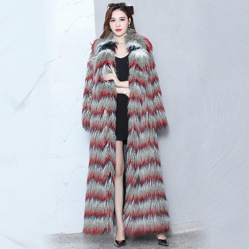 

Autumn Winter Women Gradient Color Fur Jacket Long Sleeve Thick Warm Faux Coat Tops Casual Outwear Overcoat Parka Fur Coats Y172, Huase
