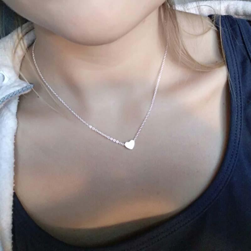 

Chains Stainless Steel Long Chain Dainty Heart Necklaces Pendants Women Rose Gold Friendship Necklace Collier Femme Bff