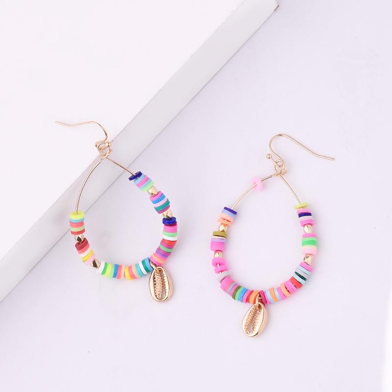 

Colorful Clay Shell Earrings Bohemian Style Anniversary Earring For Women Party Accessories Jewelry