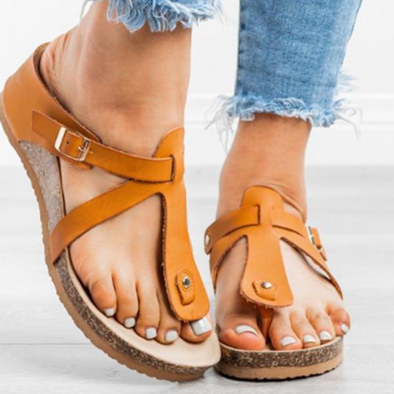 

Summer Women Flat Sandals 2020 Solid Buckle Ladies Slides Comfortable Home Beach Slip On Shoes Plus Female Slippers1, Gray b