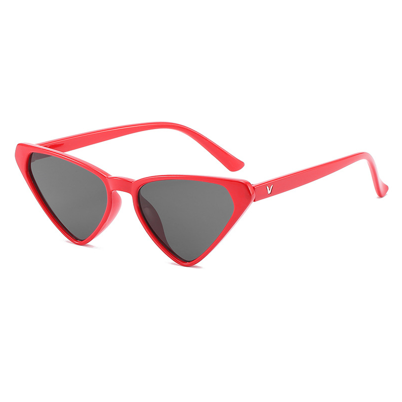 

Sunglasses Cat Eye Triangle Thin Frame Red For Women Vintage Female Leopard Sun Glasses Unusual Trend Transparent Pink Shades