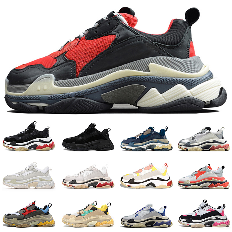 

Hot Selling 2020 Luxury Triple s Clear sole Crystal Bottoms Mens Womens Triple Black Casual Shoes Paris Vintage Dad Designer Shoes Sneakers, 15 grey 36-45