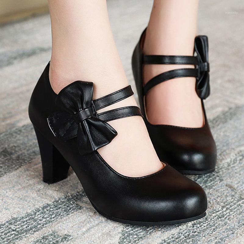 

Lolita Leather Sandals For Women Summer Elegant Casual Shoes Female Sexy Bow Sandal Buckle Strap Mid Heel Cosplay Sandalias1