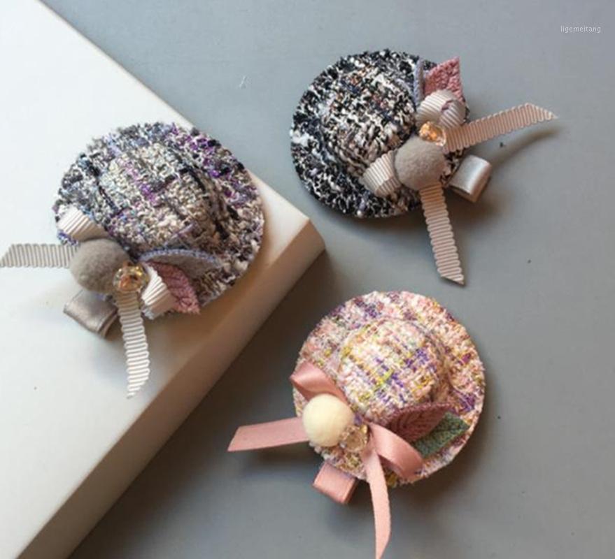 

New Boutique elegance Handmade Hair Accessories Girls Solid hat hair clips kids princess hairpins barrettes J301