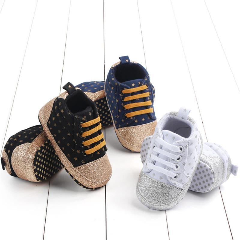 

Shoes For Girls Shoes Sneakers Footwear For Newborns Shining Star Print Sneaker Spring Anti-slip Soft Sole Baby Girls Boys, Black