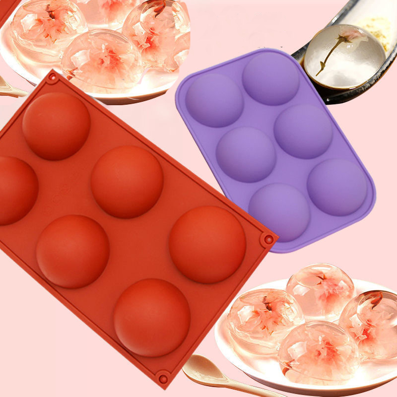 

20x.5x13x2.5cm Silicone Mold For Chocolate, Cake, Jelly, Pudding, Round Shape Half Candy Moulds Non Stick, BPA Free Makeware Baking