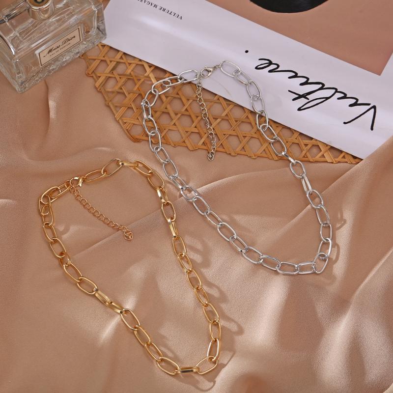 

Bacolod Punk Thick Chain Necklaces for Women 2020 Fashion Outdoor Party Gold Silver Color Jewelry Geometric Choker Necklace