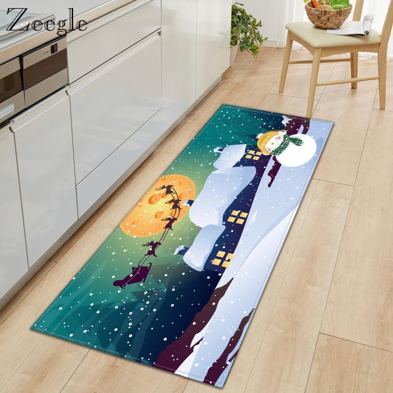 

Zeegle Christmas Carpet Anti-slip Kitchen Rug Bathroom Doormat Shower Mat Hallway Carpet Absorbent Living Room Floor Rug1, Qa23