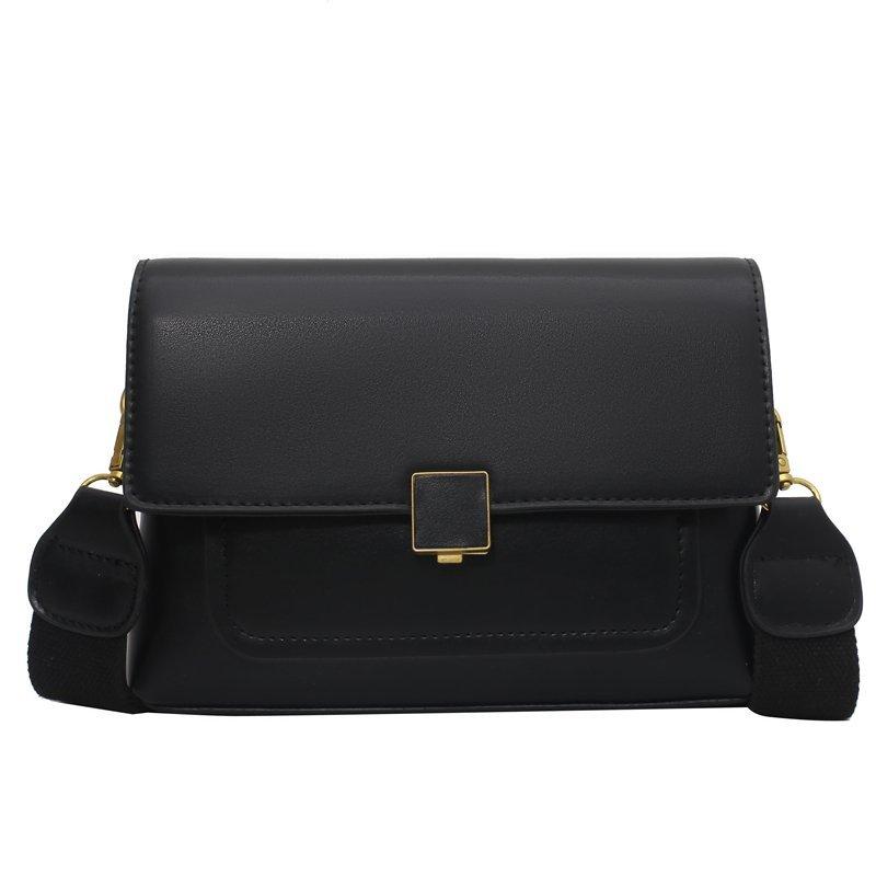 

Fashion Women Shoulder Bag Artificial Leather Youth Crossbody Bags With Interlayer Youth Commuter Bag Square Black Wild, White