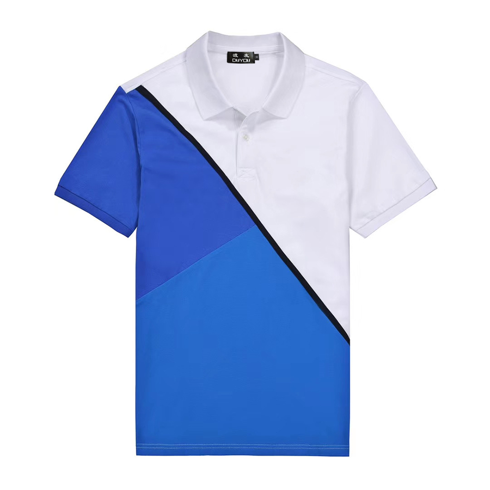 

Men' Slim Fit Color Block Stitching Turn-down Collar Short-sleeved Polo Shirt Menswear| 2021106514 Gcq7, Black