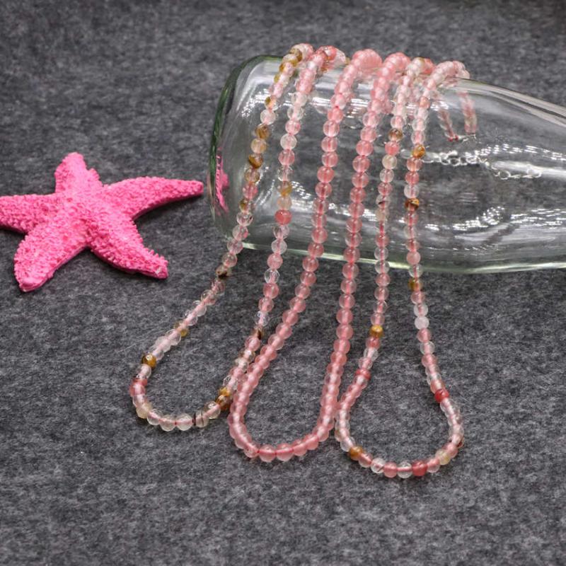 

Exquisite Beads Short Necklace Collar for Women Watermelon Crystal Stone Chain Strand Necklaces Quartzs Choker Jewelry 39cm B239