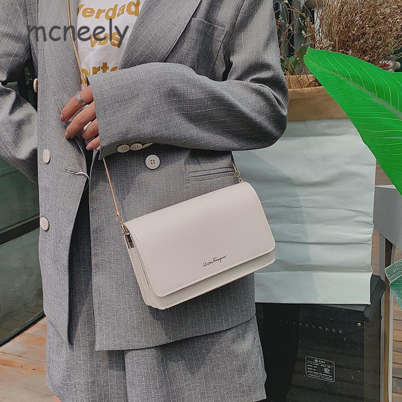 

New Summer Small Bag Women's Messenger Bag New Fashion Chain Solid Color Ins Single Shoulder Organ Small Square, As picture