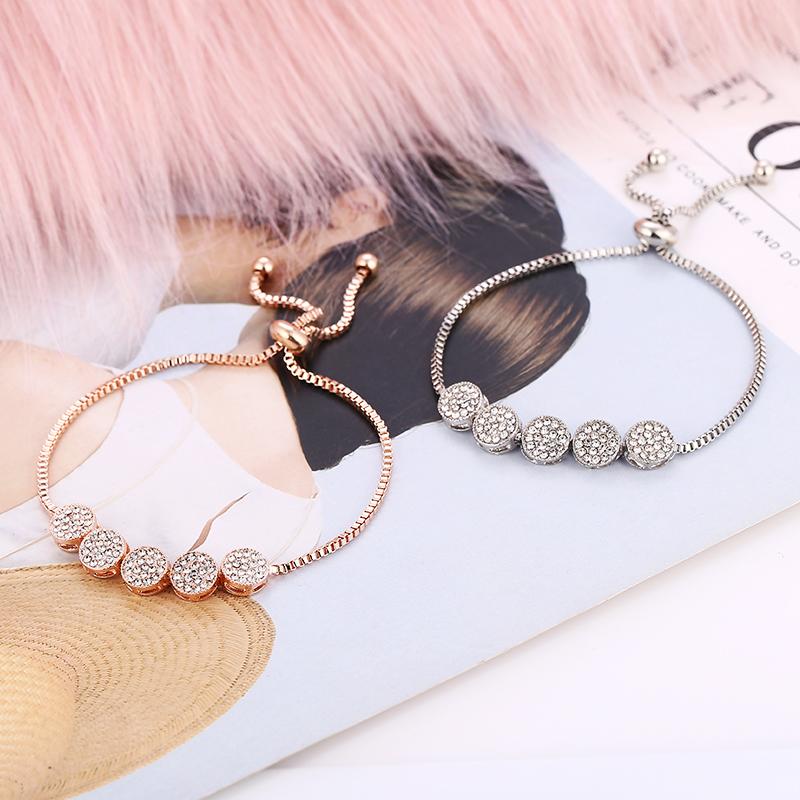 

Charm Bracelets WNGMNGL Fashion Adjustable Gold For Women Shiny Crystal Silver Color Chain Bangle & Trendy Bracelet Jewelry Gift