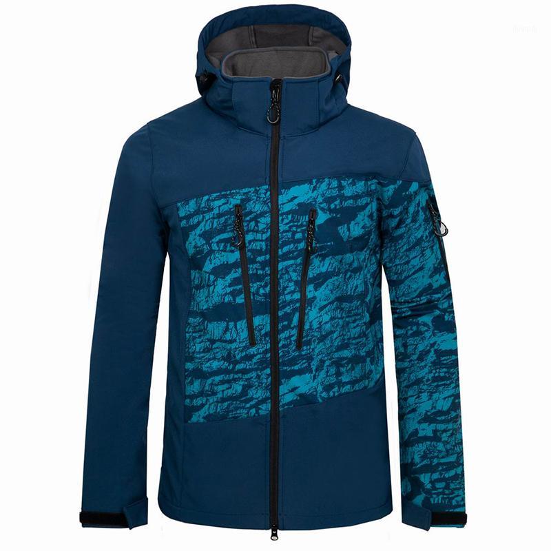 

Winter Outdoor Male Soft shell Windbreaker Jacket Waterproof Thermal Mountain Climbing Sports Mens Fleece Breathable Jacket1, Black