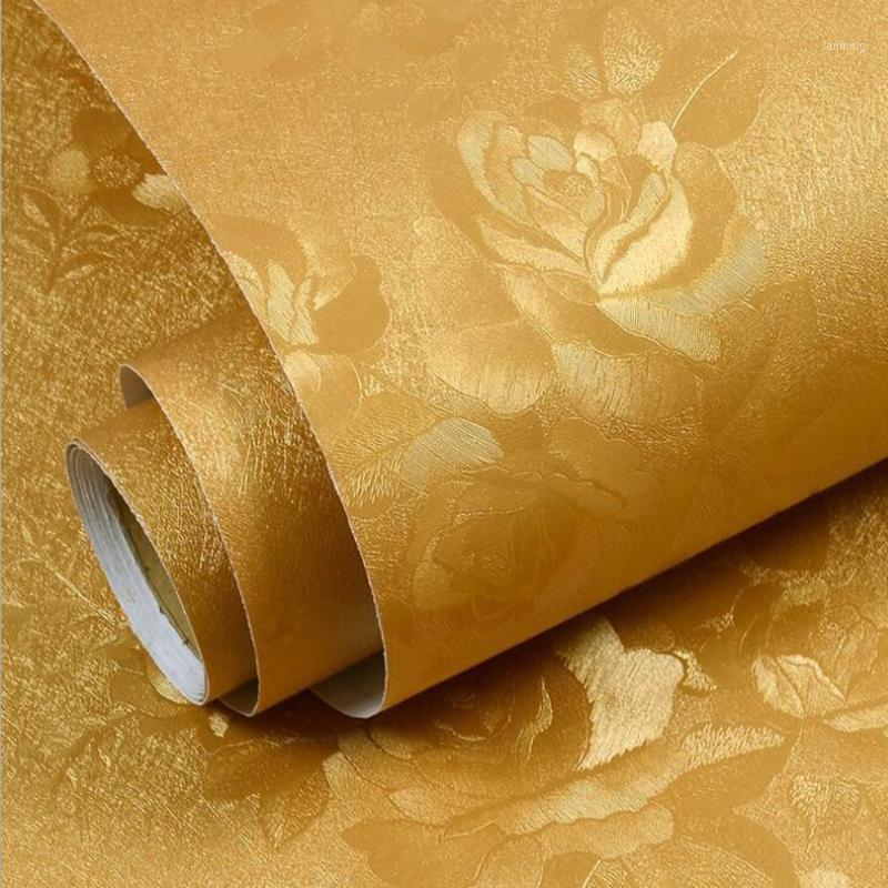 

Removable Golden Wallpaper self Adhesive for Bedroom/Living Room Waterproof Floral Kid's Room PVC Flower 3D Wallpaper Home Deco1, Pink