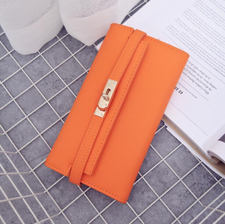 

Wholesale factory ladies shoulder bags Joker solid color leather long wallet elegant atmosphere lychee fashion clutch bag folding zipper mobile phone coin purse, Pink3-2024