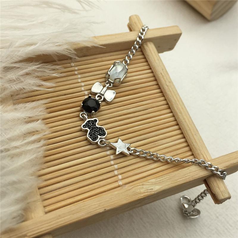 

Memnon Authentic 925 Sterling Silver bracelets Silver Join Bracelet Fits European bear bear Jewelry Style Gift 512791500, Black