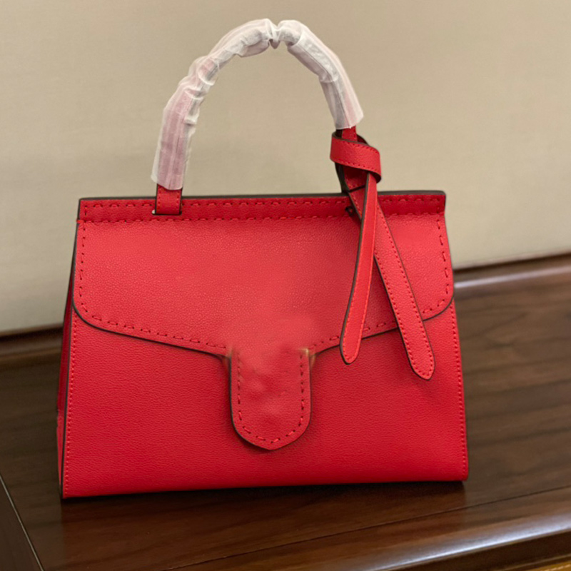 

Women Luxurys Designers Bag Lichee Leather Handbag Purse Plain Style Large Capacity Tote Bags Double Buckle Shoulder Bag Hasp Flap Shop Bag, Red