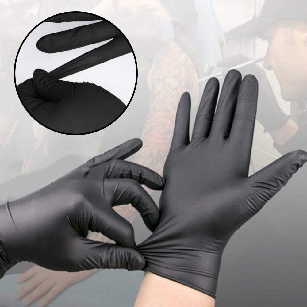 

100Pcs Disposable Nitrile Gloves Anti Slip Mechanic Waterproof Latex Free Tattoo, Blue;gray