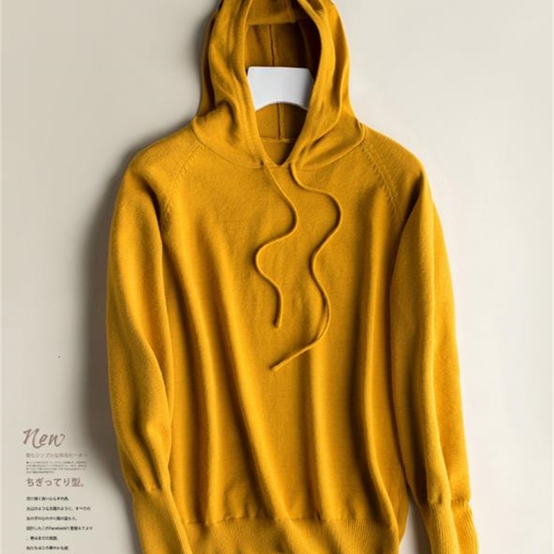 

2021 New Hooded Sweater Women Knitted Clothes Autumn Streetwear Long Sleeve Pullover Jumper Female Casual Sweter Pull Femme Hiver Gq24, Khaki