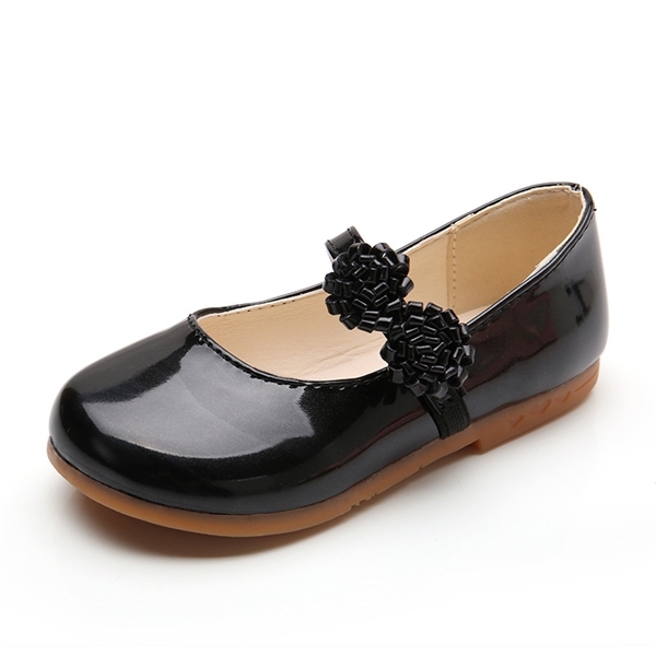 Filles En Cuir Synthétique Noir School Shoes Kids Mary Jane PU PATENT Flat Party Chaussures