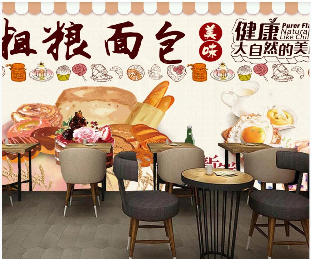 

3d wallpaper custom photo Whole grain bread healthy gourmet western restaurant living room home decor 3d wall murals wallpaper for walls 3 d, Non-woven wallpaper