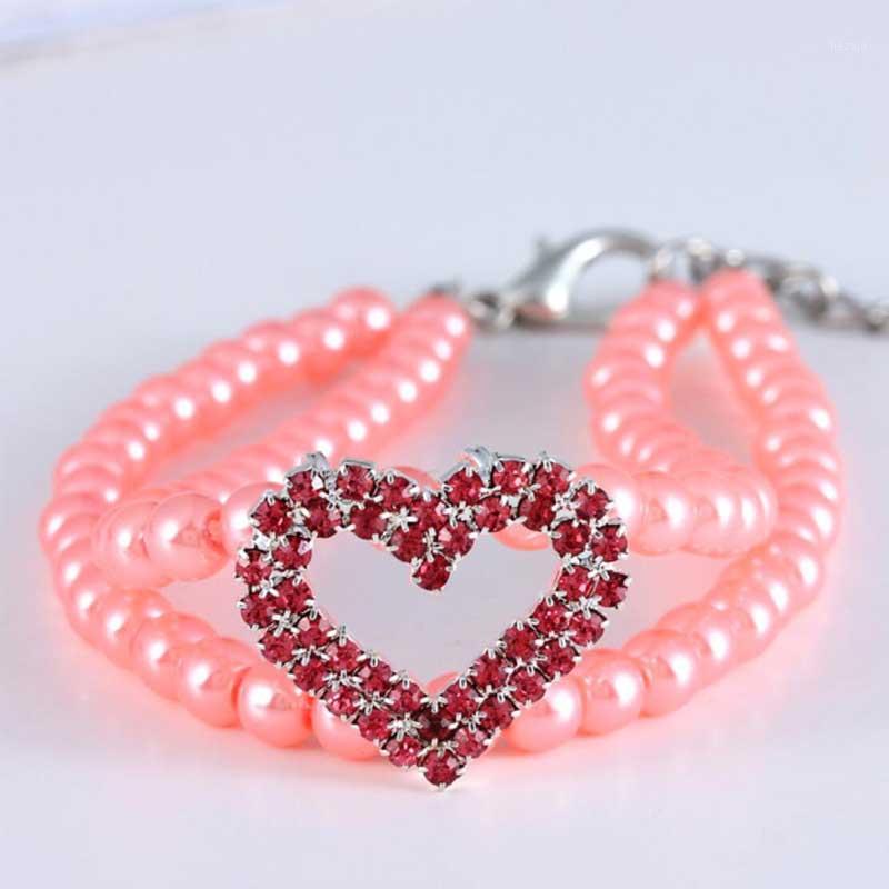 

PET Fashion Pet Coller Puppy Dog Cat Pearl Necklace Accessories Love Diamond Pets Dogs Cats Collar & Ldads Jewelry1