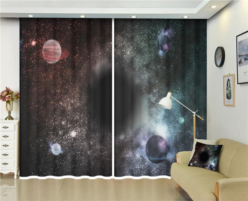 

2 Panels Grommets Hooks 3d curtains Galaxy Space printed for Bed room Living room Home Outdoor Indoor Wall Decorations1, 3d curtain