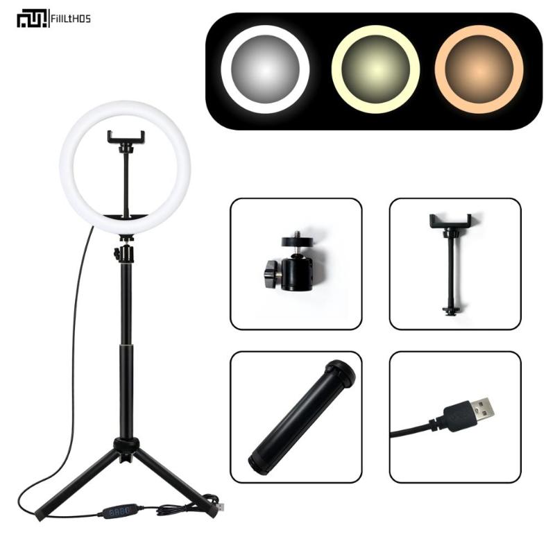 

10 inch LED Ring Light Scalable and Removable Ring Lamp with Table Tripod Photography Light Higher for Makeup Youtube Video