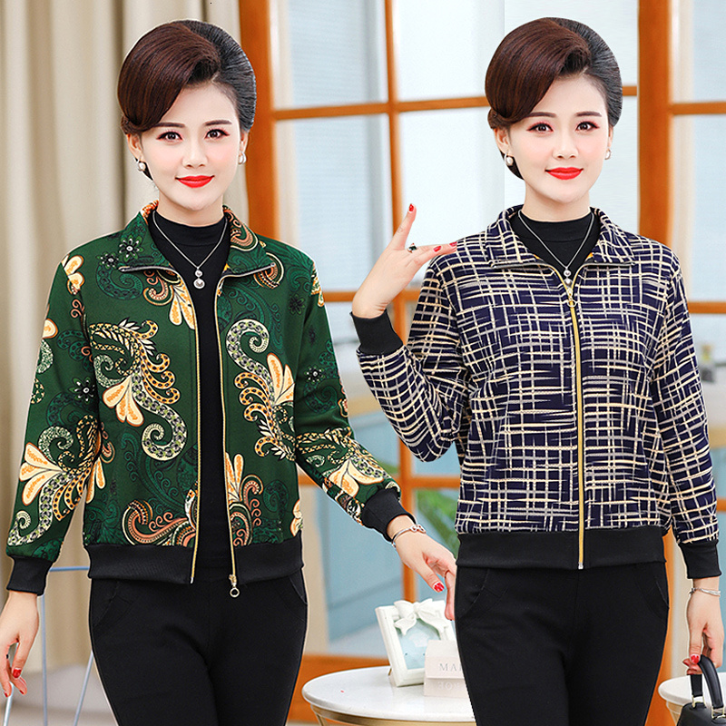

2021 New Middle-aged Elderly Women's Jacket Female Coats Summer Outdoors Protective Clothing Plus Size 5xl 9GQQ, Red cashew flower.