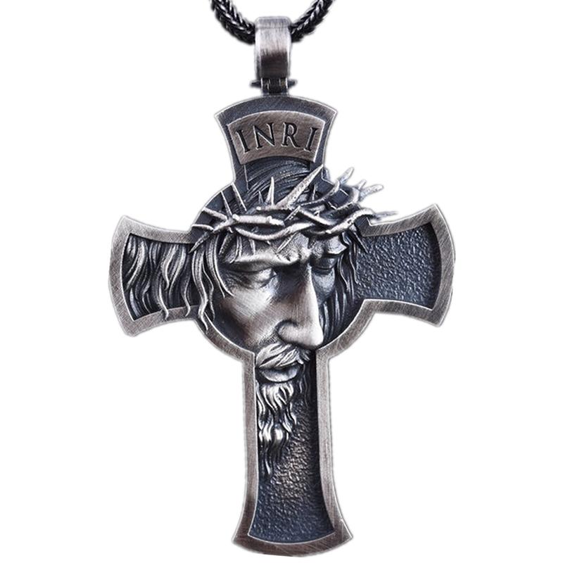 

Chains Christ Jesus Crucifix Pendant Necklace Metal Gold Cross Chain Heavy Men Jewelry Gift Religious Christian Z3P119